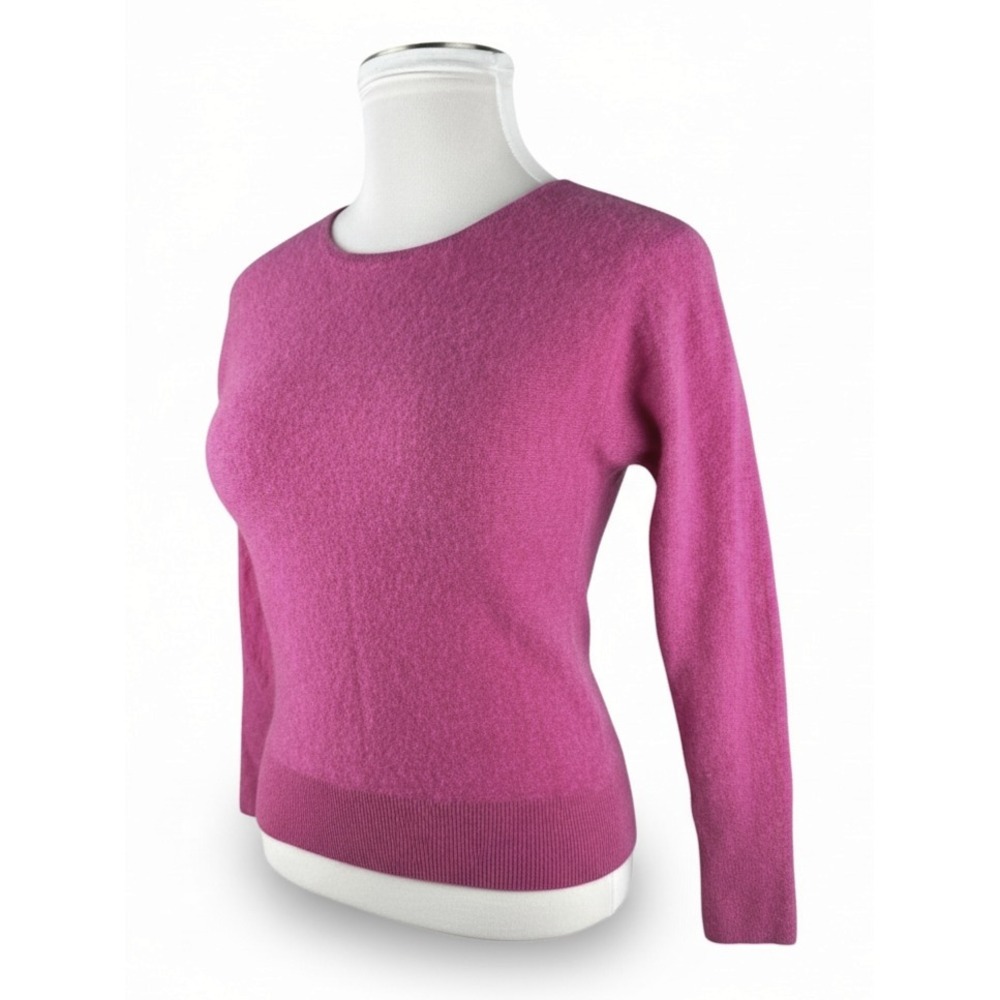 Tahari 100% 2-Ply Cashmere Women's Small Pink Long Sleeve Pullover Crew Sweater - Picture 14 of 14